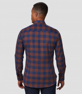 Camisa hombre Augusto Cuadro Marrón-Marino