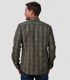 Camisa hombre Augusto Cuadro Verde-Caqui