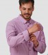 Camisa hombre Raya Leonardo Burdeos