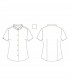 Camisa mujer MC cuello Mao Elastan Red Line