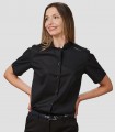 Camisa mujer M/C cuello Mao Elastan Red Line Negra