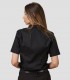 Camisa mujer MC cuello Mao Elastan Red Line Negra