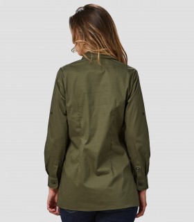 Camisa mujer Manga Roll Up Livia Caqui