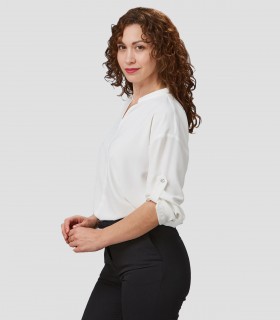 Blusa mujer manga Roll Up Micaela Blanca