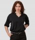 Blusa mujer manga Roll Up Micaela Negra