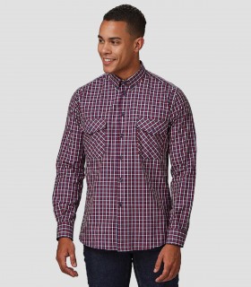 Camisa hombre Slim Fit Cuadros Fausto Rojo