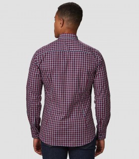 Camisa hombre Slim Fit Cuadros Fausto Rojo