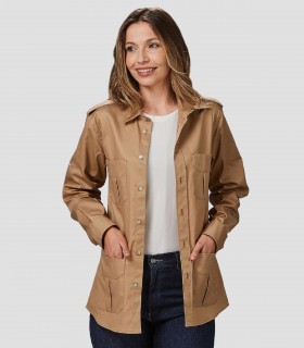 Camisa unisex manga Roll Up Michele Camel
