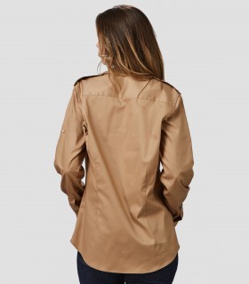Camisa unisex manga Roll Up Michele Camel