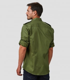 Camisa unisex manga Roll Up Michele Caqui