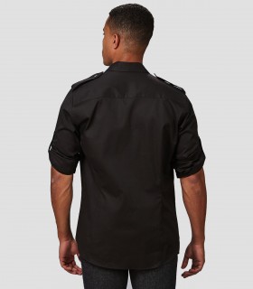Camisa unisex manga Roll Up Michele Negra