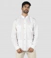 Guayabera hombre Cuello Mao Borneo Blanca