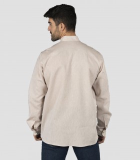 Guayabera hombre Cuello Mao Borneo Beige