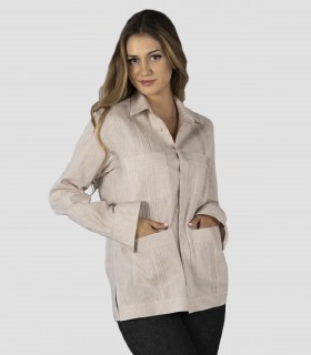 Guayabera mujer Cuello camisero Sumatra Beige