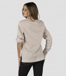 Guayabera mujer Cuello camisero Sumatra Beige