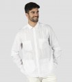 Guayabera hombre Cuello camisero Salomón Blanca