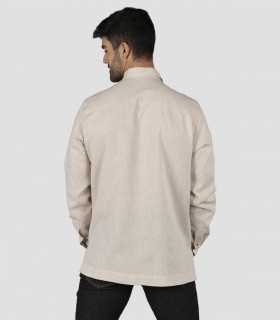 Guayabera hombre Cuello camisero Salomón Beige