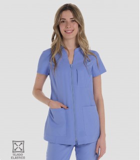 Casaca mujer elástica cremallera Azul