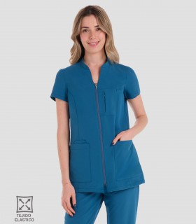 Casaca mujer elástica cremallera Petróleo