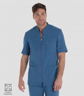 Casaca unisex elástica cremallera Petróleo