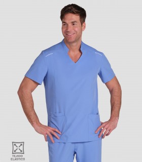 Casaca sanidad unisex elástica Azul celeste