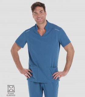 Casaca sanidad unisex elástica Petróleo