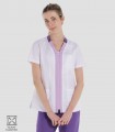Casaca sanitaria elástica mujer Manga corta Morado