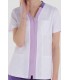 Casaca sanitaria elástica mujer Manga corta Morado