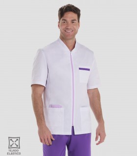 Casaca sanitaria elástica Manga corta Morado