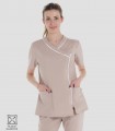 Casaca sanitaria mujer Microfibra elástica Beige