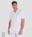 Casaca sanitaria unisex Microfibra elástica Blanca