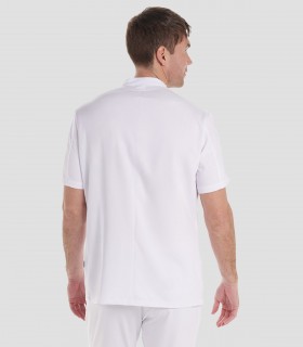 Casaca sanitaria unisex elástica Blanca