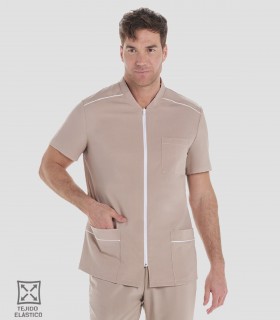 Casaca sanitaria unisex elástica Beige