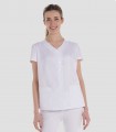 Casaca sanitaria mujer Trabillas Raso Blanco