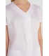 Casaca sanitaria mujer Trabillas Raso Blanco