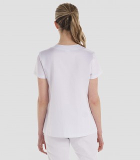Casaca sanitaria mujer Trabillas Raso Blanco