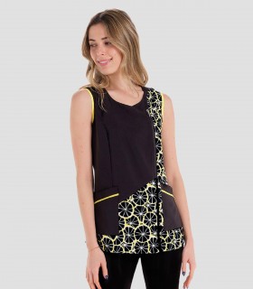 Casaca mujer Microfibra elástica sin mangas Limones