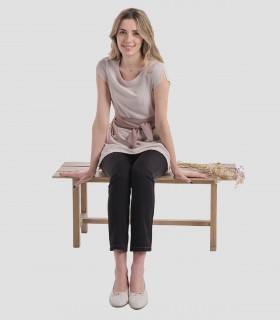 Vestido Beige con cinturón para estética
