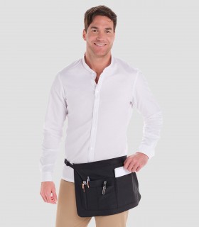 Delantal bandolera multibolsillos Negro