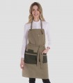 Delantal Verde caqui 2x1 peto y corto para camarero