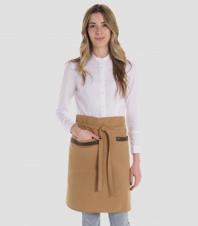 Delantal Ocre 2x1 peto y corto para camarero