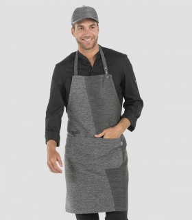 Delantal con peto bicolor Gris
