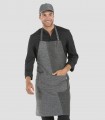 Delantal con peto bicolor Gris