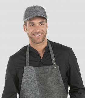 Delantal con peto bicolor Gris