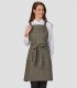 Delantal con peto Sarga reciclada Verde caqui para camarero