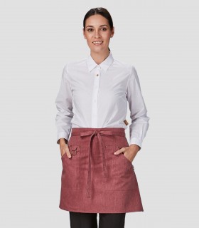 Delantal corto Remaches Sarga reciclada Burdeos para camarero