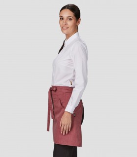 Delantal corto Remaches Sarga reciclada Burdeos para camarero