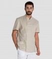 Casaca sanitaria unisex cuello mao Beige