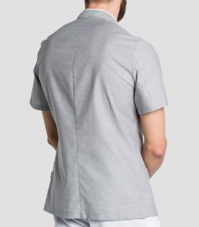 Casaca sanitaria unisex cuello mao Gris