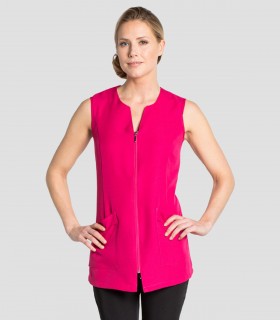 Casaca Laboral sin mangas Fucsia